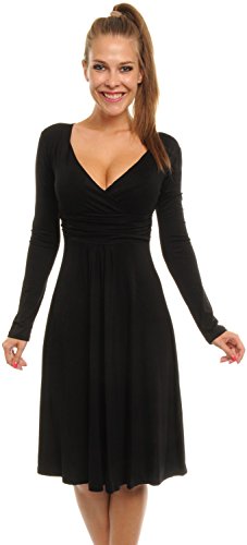 Glamour Empire Femme Robe A Taille Froncee Robe Jersey Manches Longues 890