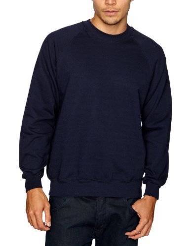 Fruit Of The Loom Sweat à manches Raglan-Homme-Noir-Taille S