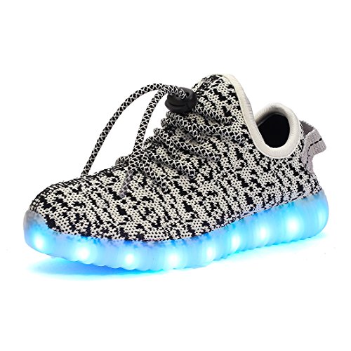 AFFINEST Unisexe Chaussures Enfant High Top LED Chaussures Clignotant Chaussures de Sport pour Les Enfants 