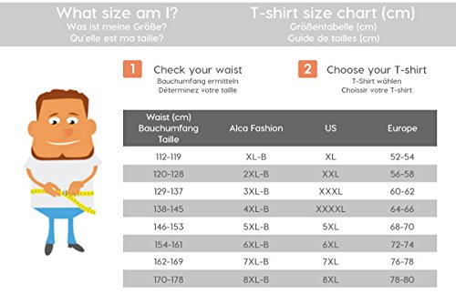 Encolure en V 8XL-B des Tshirts spécialement conçus pour Les Hommes avec Une Taille « 112-178 cm » Lot de 2 T-Shirts Alca Classic Tailles XL-B