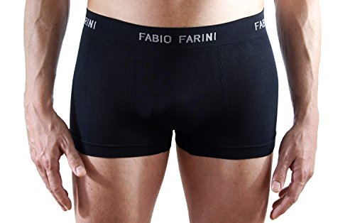 Fabio Farini 4-Pack Seamless Men Boxer Trunks da Uomo in Microfibra Traspirante 