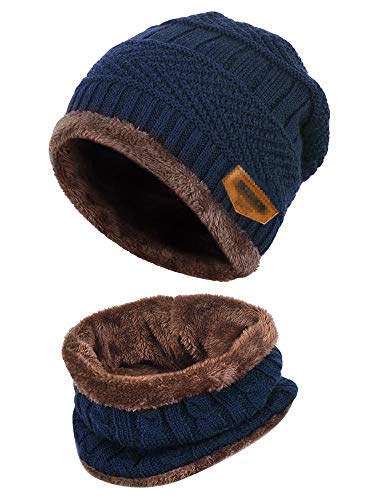 Chauffant Beanie Bonnet Tricoté ELECTRI Long Slouch Chaud Bonnet avec Doublure Polaire Hiver Chapeau Tricot pour Homme Femme