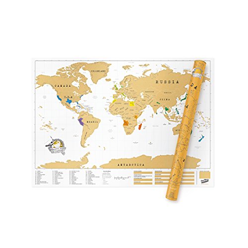 Carte Du Monde à Gratter Carte Du Monde Personnalisée Affiche à Gratter Amusante Et Colorée Cadeau Parfait Pour Les Voyageurs Blanc