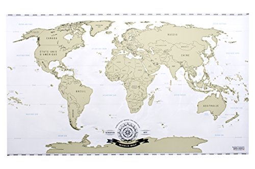 Scrape Off World Map Carte Du Monde à Gratter En Français Taille Xxl Qualité Supérieure