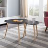Alsapan-Galet-Lot-de-2-Tables-Basses-Gigognes-Scandinave-Vintage-Noir-Mat-Pitement-Pin-Massif-60-45-cm-x-40-x-40-cm-0-0 Alsapan Galet Lot de 2 Tables Basses Gigognes Scandinave Vintage Noir Mat Piétement Pin Massif 60-45 cm x 40 x 40 cm