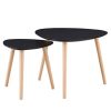 Alsapan-Galet-Lot-de-2-Tables-Basses-Gigognes-Scandinave-Vintage-Noir-Mat-Pitement-Pin-Massif-60-45-cm-x-40-x-40-cm-0 Alsapan Galet Lot de 2 Tables Basses Gigognes Scandinave Vintage Noir Mat Piétement Pin Massif 60-45 cm x 40 x 40 cm