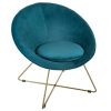 Atmosphera-Fauteuil-en-Velours-Bleu-et-Pieds-mtal-Or-Blush-Living-0 Atmosphera - Fauteuil en Velours Bleu et Pieds métal Or Blush Living