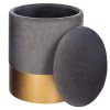 Atmosphera-Lot-de-2-poufs-coffres-en-Velours-Gris-Spirit-0-1 Atmosphera - Lot de 2 poufs coffres en Velours Gris Spirit