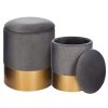Atmosphera-Lot-de-2-poufs-coffres-en-Velours-Gris-Spirit-0 Atmosphera - Lot de 2 poufs coffres en Velours Gris Spirit
