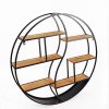 BTdahong Etagère Ronde, Etagère de Rangement en Métal, Etagère Murale, Support Rond Décoratif Vintage 59cm 80cm
