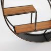 BTdahong Etagère Ronde, Etagère de Rangement en Métal, Etagère Murale, Support Rond Décoratif Vintage 59cm 80cm