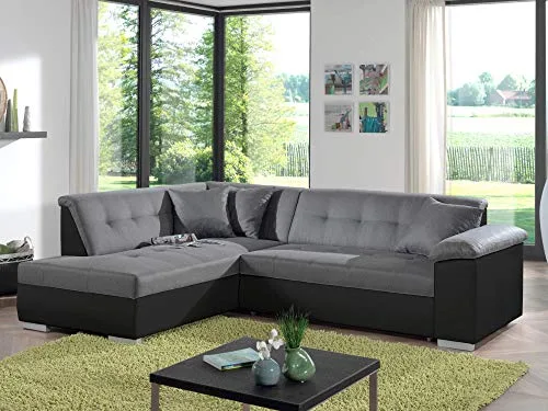 Bestmobilier-Colombia-Canap-dangle-Convertible-Bicolore-en-Simili-et-Tissu-Gauche-0 Bestmobilier - Colombia - Canapé d'angle Convertible - Bicolore - en Simili et Tissu - Gauche