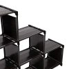 Bibliothèque à Compartiments, Étagère escalier, Meuble de Rangement, Séparateur, pour Salon, Chambre, Salle de Bain, Noir
