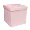 Bonlife-Cube-Pouf-d-Pliable-Coffre-Sige-de-Rangement-Bote-Rose-Velours-Synthtique-0 Bonlife Cube Pouf dé Pliable Coffre Siège de Rangement Boîte Rose Velours Synthétique