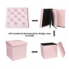 Bonlife-Cube-Pouf-d-Pliable-Coffre-Sige-de-Rangement-Bote-Rose-Velours-Synthtique-0-2 Bonlife Cube Pouf dé Pliable Coffre Siège de Rangement Boîte Rose Velours Synthétique