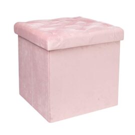 Pouf Rangement Bonlife 32x32x32cm - Marron - Charge 150kg - Pliable, Imperméable