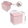 Bonlife-Cube-Pouf-d-Pliable-Coffre-Sige-de-Rangement-Bote-Rose-Velours-Synthtique-0-3 Bonlife Cube Pouf dé Pliable Coffre Siège de Rangement Boîte Rose Velours Synthétique