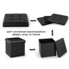 Bonlife Tabouret Pouf Coffre Rangement Pliable Pliant Cube Siège de Rangement Boîte