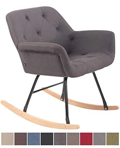 CLP-Chaise-Bascule-Cabot-en-Tissu-Fauteuil-Bascule-avec-Pieds-en-Mtal-et-Bois-Chaise-Relaxante-avec-Accoudoir-Couleur-0 CLP Chaise Bascule Cabot en Tissu - Fauteuil Bascule avec Pieds en Métal et Bois - Chaise Relaxante avec Accoudoir - Couleur :