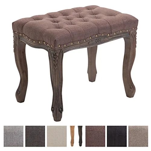 CLP-Tabouret-Nefertiti-en-Tissu-Tabouret-de-Maquillage-sige-rembourr-avec-pitement-en-Bois-Design-Chesterfield-0 CLP Tabouret Nefertiti en Tissu, Tabouret de Maquillage, siège rembourré avec piètement en Bois, Design Chesterfield