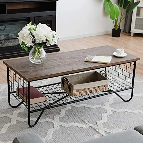COSTWAY-Table-Basse-Table-Salon-Rtro-Vintage-en-Mtal-et-MDF-Style-Industrielle-Surface-Impermable-avec-tagre-de-Rangement-105x50x415-CM-0-0 COSTWAY Table Basse Table Salon Rétro Vintage en Métal et MDF Style Industrielle Surface Imperméable avec Étagère de Rangement 105x50x41,5 CM