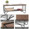 COSTWAY-Table-Basse-Table-Salon-Rtro-Vintage-en-Mtal-et-MDF-Style-Industrielle-Surface-Impermable-avec-tagre-de-Rangement-105x50x415-CM-0-3 COSTWAY Table Basse Table Salon Rétro Vintage en Métal et MDF Style Industrielle Surface Imperméable avec Étagère de Rangement 105x50x41,5 CM