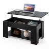 COSTWAY-Table-Basse-avec-Plateau-Relavable-et-1-Etagre-pour-Rangement-de-Style-Moderne-en-Matriau-Ecologique-0 COSTWAY Table Basse avec Plateau Relavable et 1 Etagère pour Rangement de Style Moderne en Matériau Ecologique