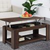 Comifort-Table-basse-relevable-en-chne-massif-avec-porte-revues-intgr-100-x-50-x-4355-cm-0-1 Comifort Table basse relevable en chêne massif avec porte-revues intégré 100 x 50 x 43/55 cm