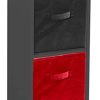 Compo ER Meuble de Rangement Colonne 2 Casiers Bibliothèque Etagères Cubes Noir 31,5 x 29,5 x 61,5 cm