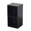 Compo ER Meuble de Rangement Colonne 2 Casiers Bibliothèque Etagères Cubes Noir 31,5 x 29,5 x 61,5 cm