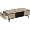 Demeyere-Table-Basse-Design-Style-Industriel-Idal-pour-Votre-Coin-Salon-TV-2-Niches-et-2-Tiroirs-Coulissants-Collection-Wayne-Chne-BrosseNoir-Mat-L-1066-cm-x-P-501-cm-x-H-352-cm-0-2 Demeyere Table Basse Design Style Industriel-Idéal pour Votre Coin Salon TV-2 Niches et 2 Tiroirs Coulissants-Collection Wayne, Chêne Brosse/Noir Mat, L 106,6 cm x P 50,1 cm x H 35,2 cm