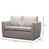 E-MEUBLES Petit Canapé lit Convertible Salon Chambre d'ado Tissu Structure de Tresse SARA 120
