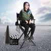 EBTOOLS Chaise de Maquillage, légère et Portable avec Poches latérales Noir