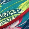 Epsilon - Pouf Rond Tissu Velours - ⌀ 36 x 39 cm - Aza - Feuille Jungle Fleur