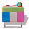 FAMIROSA Damirosa Cube Fauteuil avec Pieds chromés en Tissu Patchwork