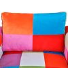FAMIROSA Damirosa Cube Fauteuil avec Pieds chromés en Tissu Patchwork