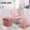 FURNISH-1-Pouf-Coffre-de-Rangement-Pliable-Repose-Pied-en-Velours-Tabouret-Cube-Rose-38-x-38-x-38-cm-0-0 FURNISH 1 Pouf, Coffre de Rangement Pliable Repose Pied en Velours Tabouret Cube Rose 38 x 38 x 38 cm