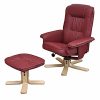 Fauteuil Relax/de Relaxation M56 avec Pouf, Simili-Cuir, Bordeaux