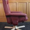 Fauteuil Relax/de Relaxation M56 avec Pouf, Simili-Cuir, Bordeaux