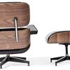 Fauteuil-lounge-en-cuir-noir-haut-de-gamme-et-pouf-en-bois-de-noyer-inspir-de-Charles-Eames-0-0 Fauteuil lounge en cuir noir haut de gamme et pouf en bois de noyer inspiré de Charles Eames