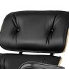 Fauteuil-lounge-en-cuir-noir-haut-de-gamme-et-pouf-en-bois-de-noyer-inspir-de-Charles-Eames-0-1 Fauteuil lounge en cuir noir haut de gamme et pouf en bois de noyer inspiré de Charles Eames