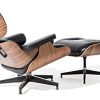 Fauteuil-lounge-en-cuir-noir-haut-de-gamme-et-pouf-en-bois-de-noyer-inspir-de-Charles-Eames-0 Fauteuil lounge en cuir noir haut de gamme et pouf en bois de noyer inspiré de Charles Eames