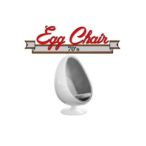 Fauteuil-pivotant-Oeuf-Egg-Chair-Coque-Blancheintrieur-Tissu-Gris-Design-70s-0 Fauteuil pivotant Oeuf, Egg Chair Coque Blanche/intérieur Tissu Gris. Design 70's.