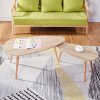 GOLDFAN-Table-Basse-Bois-Moderne-Lot-de-2-Table-Basse-Gigognes-Triangulaire-pour-Salon-Bureau-Table-dappoint-Design-Scandinave-Couleur-Chne-0 GOLDFAN Table Basse Bois Moderne Lot de 2 Table Basse Gigognes Triangulaire pour Salon, Bureau, Table d'appoint Design Scandinave, Couleur Chêne