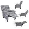 GOTOTOP Fauteuil Canapé Inclinable avec Pieds en Bois Sofa Fauteuil Relaxation de Dossier Réglable