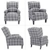 GOTOTOP Fauteuil Canapé Inclinable avec Pieds en Bois Sofa Fauteuil Relaxation de Dossier Réglable