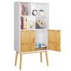 HOMECHO-Bibliothque-Scandinave-Meuble-de-Rangement-pour-Sallon-Chambre-de-Coucher-Entre-60-x-30-x-120cm-2-tagres-2-Portes-et-4-Pieds-Hauts-0 HOMECHO Bibliothèque Scandinave, Meuble de Rangement - pour Sallon, Chambre de Coucher, Entrée 60 x 30 x 120cm ( 2 Étagères, 2 Portes et 4 Pieds Hauts)
