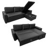 Happy-Garden-Canap-dangle-Convertible-Tony-3-Places-Noir-0-0 Happy Garden Canapé d'angle Convertible Tony 3 Places Noir