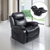 Homcom Fauteuil de Massage et Relaxation électrique Chauffant inclinable pivotant Repose-Pied télécommande Noir