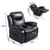 Homcom Fauteuil de Massage et Relaxation électrique Chauffant inclinable pivotant Repose-Pied télécommande Noir